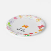 Geel & Paarse Kids Verjaardag Papier Borden Papieren Bordje (Gekanteld)