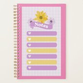 Geel Paarse meisjesbloembloesemharten Planner (Voorkant)
