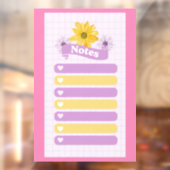 Geel Paarse meisjesbloembloesemharten Raamsticker (Vel 2)