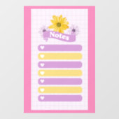 Geel Paarse meisjesbloembloesemharten Raamsticker (Vel)