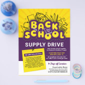 Geel & Paarse Plezier Terug naar School Supply Dri Flyer (Enkel)
