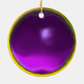 GEEL PAARSE RODE GEMSTONE MON KERAMISCH ORNAMENT (Achterkant)