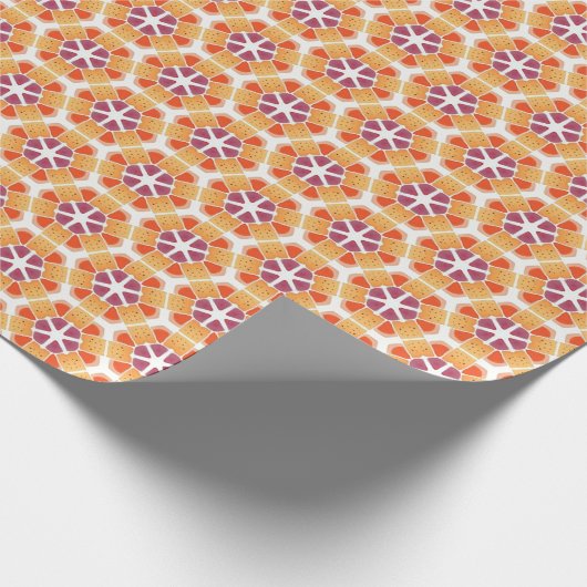 Geel Paarse Rood Cadeaupapier (Hoek)