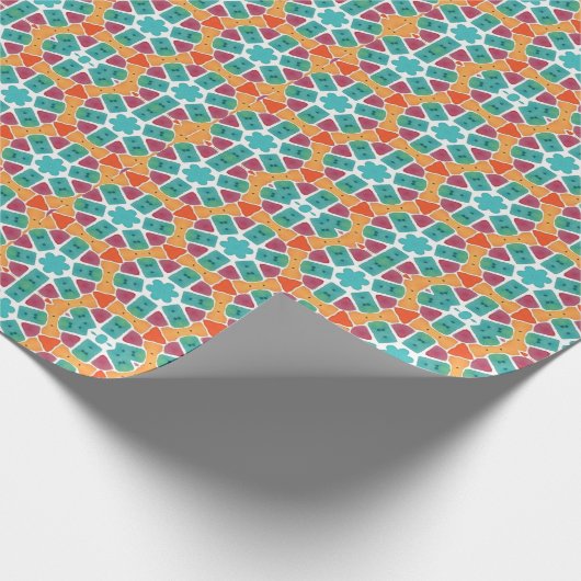 Geel paarse rood groen cadeaupapier (Hoek)