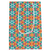 Geel paarse rood groen medium cadeauzakje (Achterkant)