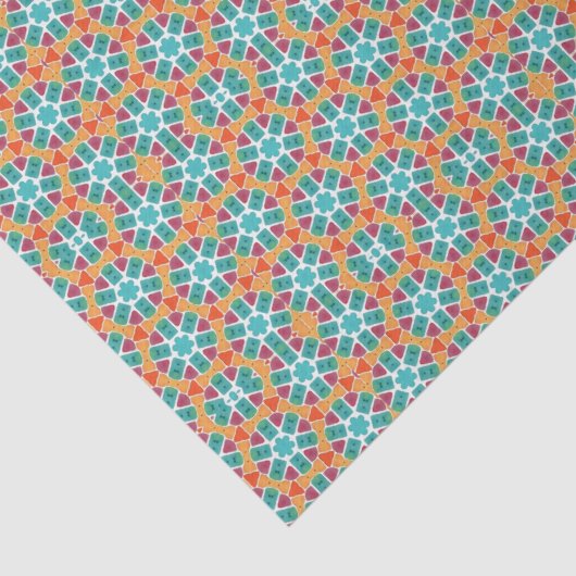 Geel paarse rood groen tissuepapier (Detail)