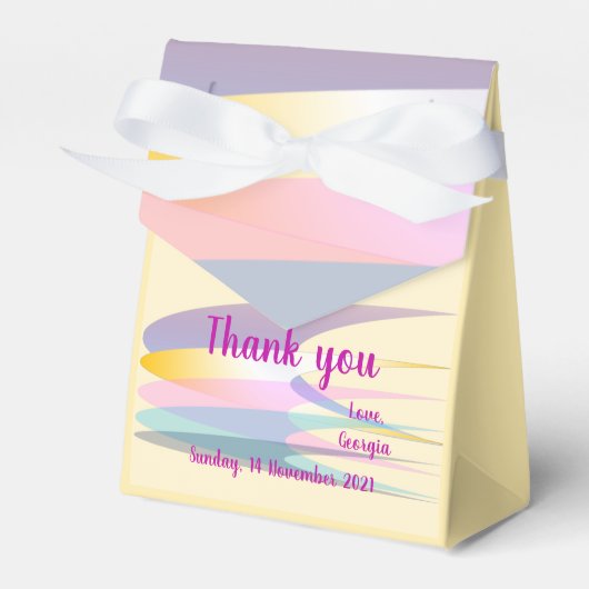 Geel Paarse Roze Favor Box Tent Bedankdoosjes (Voorkant Zijde)