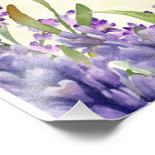 Geel Paarse Waterverf Bloemige Bruiloftsdouche Foto Afdruk (Hoek)