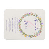  Geel Paarse Wildflower Krans Bruiloft Magneet (Horizontaal)