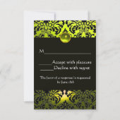 GEEL PAARSE ZWARTE DAMASKMONOGRAM TOPAZ RSVP (Achterkant)