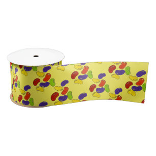 Geel paasmandje Snoep Jelly Bean Snoepjes Satijnen Lint