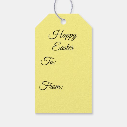 Geel Paasseizoen Cadeaulabel (Achterkant)