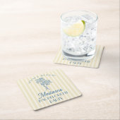 Geel Palm Spring Pastel Strand Bruidsfeestje Kartonnen Onderzetters (Insitu)