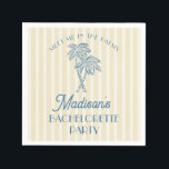 Geel Palm Spring Pastel Strand Bruidsfeestje Servet<br><div class="desc">Zie elkaar in de palmen! Onze Palm Springs Party Collectie is een dromerige mix van vintage strand cabana charme en pastel perfectie. Met zachte strepen, wapperende palmbomen en een vleugje retro glamour brengt deze collectie de magie van een zonnig vakantiegevoel naar je feest. Of je nu een vrijgezellenfeest, bruidsdouche of...</div>