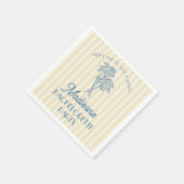 Geel Palm Spring Pastel Strand Bruidsfeestje Servet (Hoek)