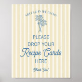 Geel Palm Springs Beach Deel een recept Bruiloft Poster (Voorkant)