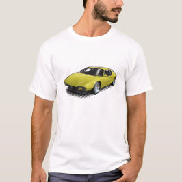 Geel pantera op witte T-shirt