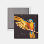 Geel papegaai Ara Magneet (Voorkant / Achterkant)