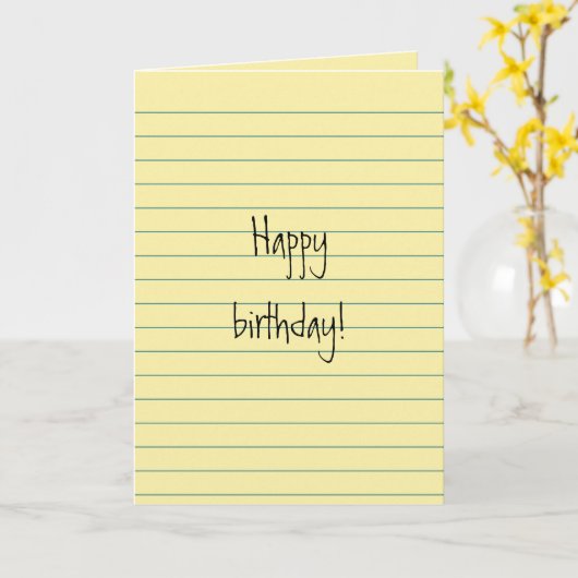 Geel papier kaart (Gele Bloem)