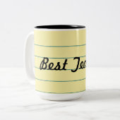 Geel papier tweekleurige koffiemok (Voorkant links)