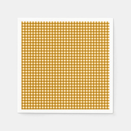 Geel papier van Gingham-Mustard Napkins Servetten (Voorkant)