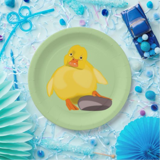 Geel papier voor het bekrachtigen - Uw kleur - Tek Papieren Bordje (Feest)