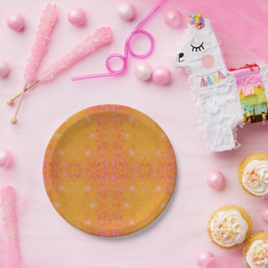 geel papieren bordje (Feest)