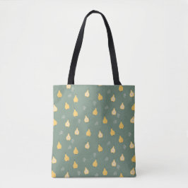 Geel parelkleurloos patroonpatroon tote bag