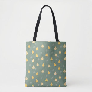 Geel parelkleurloos patroonpatroon tote bag
