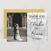 Geel Parijse paspoort Bedankkaart (Voorkant / Achterkant)