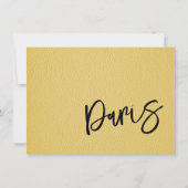 Geel Parijse paspoort Bedankkaart (Achterkant)