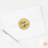 Geel Parijse paspoort Ronde Sticker (Envelop)