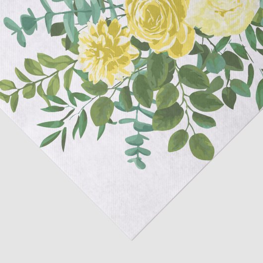 Geel pasteel Roos Floral Wedding Tissuepapier (Detail)