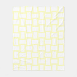 Geel Pastel & Wit Weefselontwerp Fleece Deken