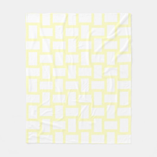 Geel Pastel & Wit Weefselontwerp Fleece Deken (Voorkant)