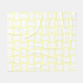 Geel Pastel & Wit Weefselontwerp Fleece Deken (Voorkant (Horizontaal))