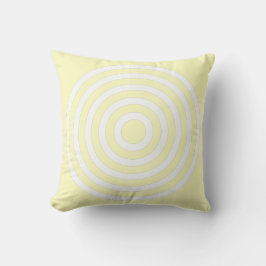 Geel Pastel & Witte Concentrische Cirkels Ontwerp Kussen
