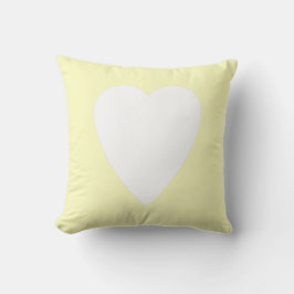 Geel Pastel & Witte Hartvorm Design Kussen