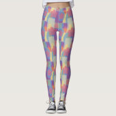  geel patchpatroon leggings (Voorkant)