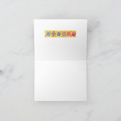 Geel patchwork Quilt Art Monogram Note Cards Notitiekaartje (Binnen)