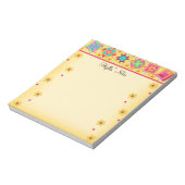 Geel patchwork Quilt Block Art Notitieblok (Linkerzijde)