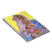 Geel patchwork Quilt Fluffy Cat Notitieboek (Rechterzijde)