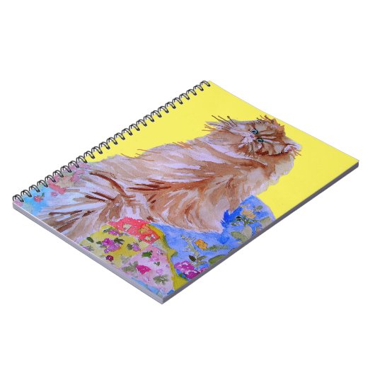 Geel patchwork Quilt Fluffy Cat Notitieboek (Linkerzijde)