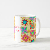 Geel patchwork Quilt Mok (Voorkant rechts)