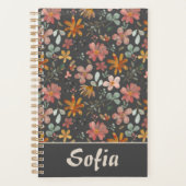 Geel patroon botanische groene naam grijze planner (Voorkant)