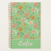 Geel patroon botanische groene naam groene planner (Voorkant)