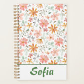 Geel patroon botanische groene naam sinaasappel pl planner (Voorkant)