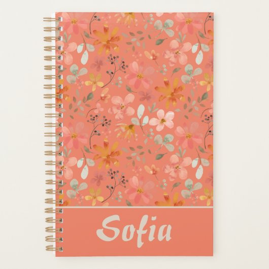 Geel patroon botanische groene naam sinaasappel pl planner (Voorkant)