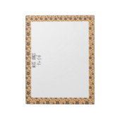 Geel patroon bruine natuurlijke bloem notitieblok (Linkerzijde)