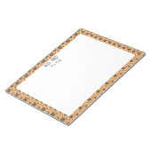 Geel patroon bruine natuurlijke bloem notitieblok (Schuin)